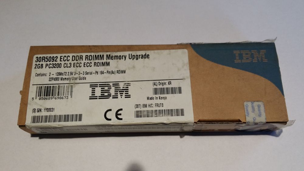 IBM 30R5092 2GB PC2-3200 (2X1GB) ECC DDR SDRAM memória - Kattintson a képre a bezáráshoz