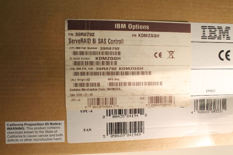 IBM 39R8792 Serveraid 8i Sas Vezérlő, PCI-X - Kattintson a képre a bezáráshoz