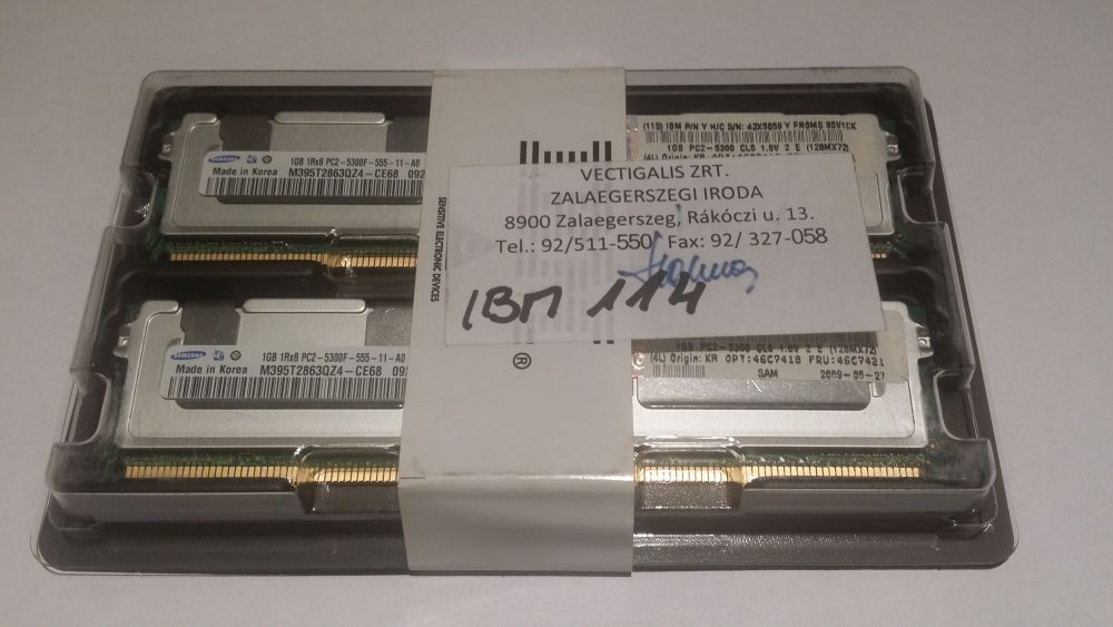 IBM 2 GB (2x1GB) KIT - PC2-5300 Fully Buffered (46C7418) - Kattintson a képre a bezáráshoz